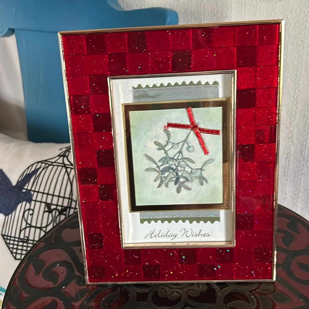 Vintage Framed Christmas-Themed Photo